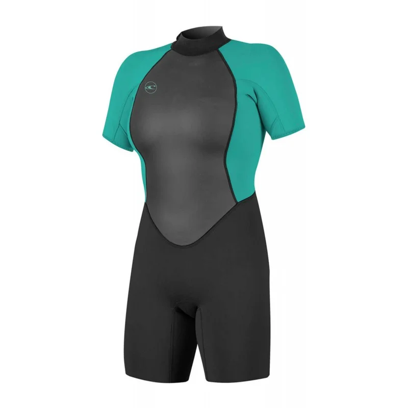 Shorty O‘neill - Womens Reactor II 2mm BZ S/S Spring - Black / Aqua - 2022 Achetez Aujourd'hui