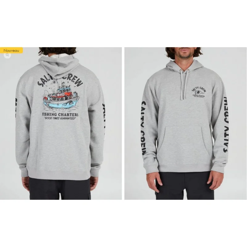 Sweat Salty Crew - Fishing Charters Hooded Fleece Nouveauté
