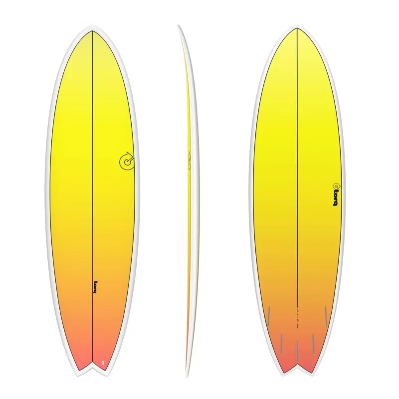 Surf Torq Fish TET Retro Fade White rail yellow/orange Prix Réduit