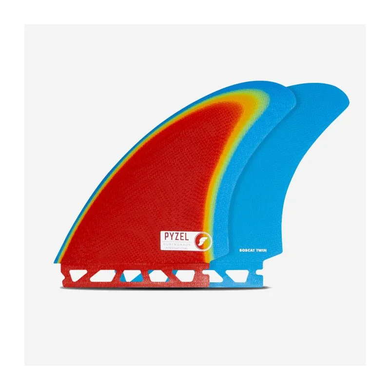 Dérives Twin - Pyzel Bobcat Fiberglass Rainbow, FUTURES. Top Vente