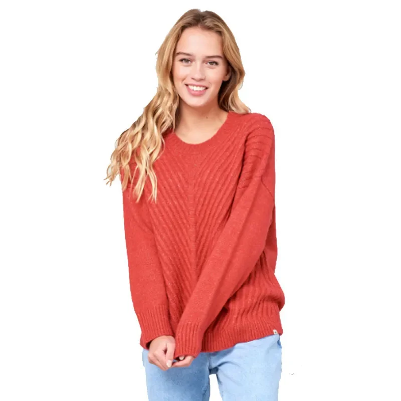 Achat Immédiat Pull col rond RIP CURL lanciano crew sweater Femme Rouge