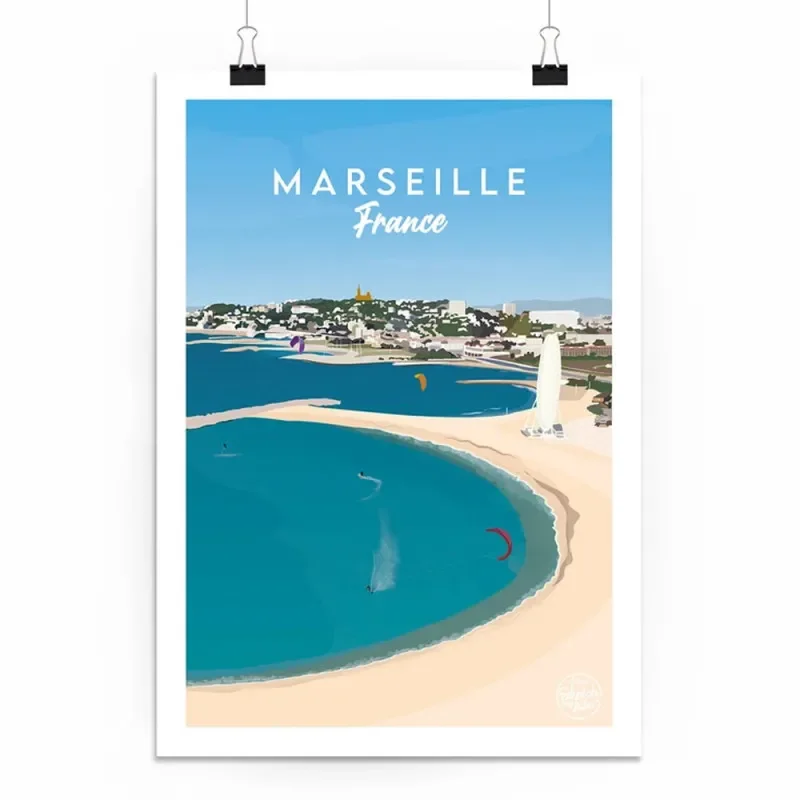 Promotion Poster Marseille La Pointe Rouge by Sketch my Kite