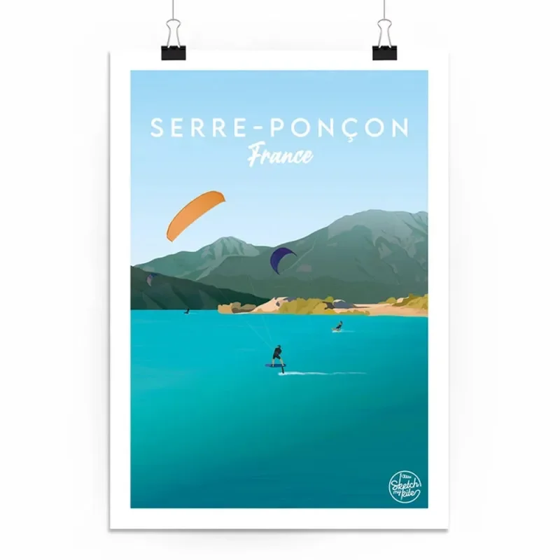 Réduction Poster Serre-Ponçon by Sketch my Kite