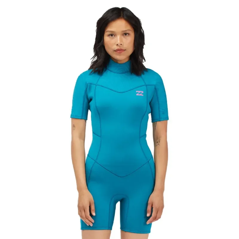 Shorty Femme Billabong Synergy 2/2 backzip manches courtes bleu Super Prix