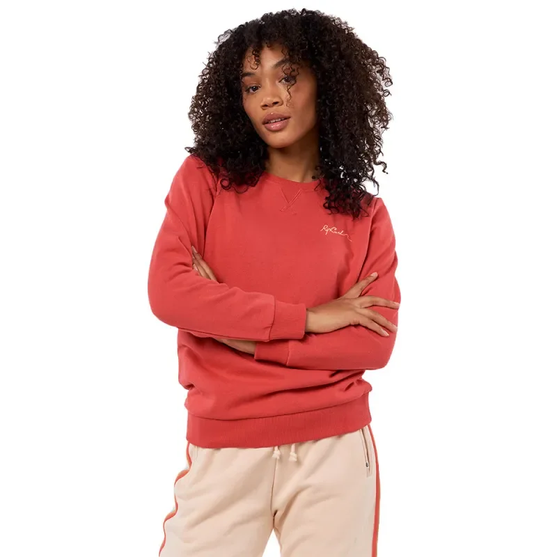 SWEAT FEMME RIPCURL RE ENTRY CREW ROUGE Meilleur Prix