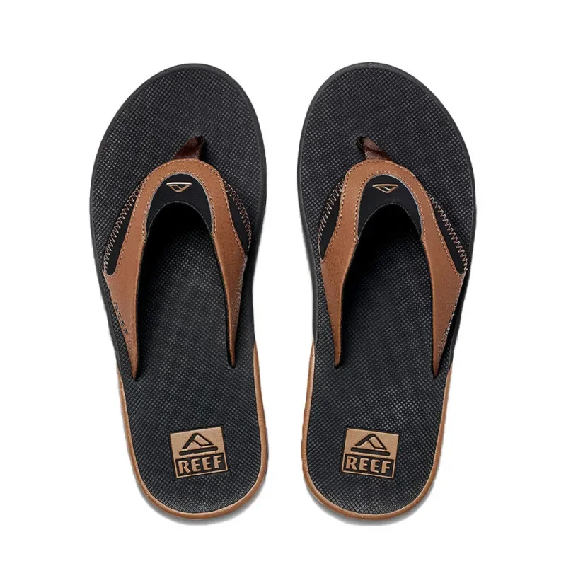 TONGS REEF FANNING NOIR ET MARRON Quantité Limitée