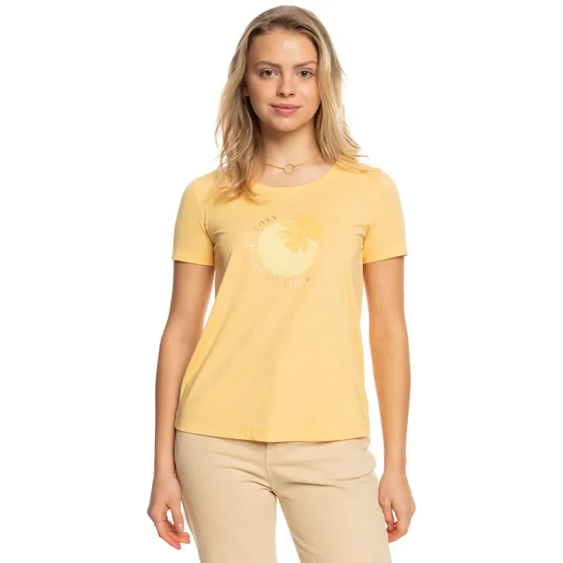 T-SHIRT FEMME ROXY CHASING THE WAVE JAUNE Nouvel Arrivage