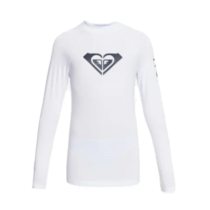 LYCRA Enfant ROXY WHOLE HEARTED MANCHES LONGUES BLANC Dernier Modèle