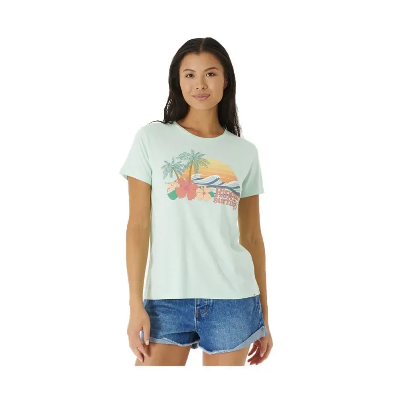 Solde T-SHIRT FEMME RIPCURL LOW TIDE STANDARD MENTHE