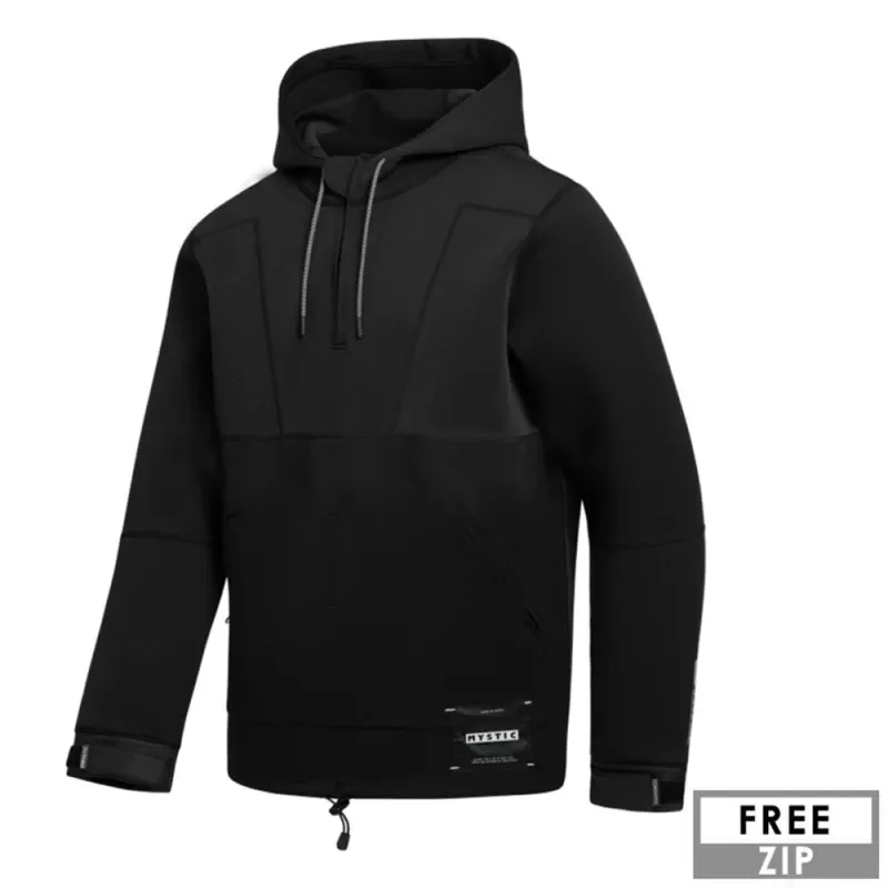 VESTE NEOPRENE MYSTIC FULMAR 3/2MM CAPUCHE BLACK Expédition Rapide