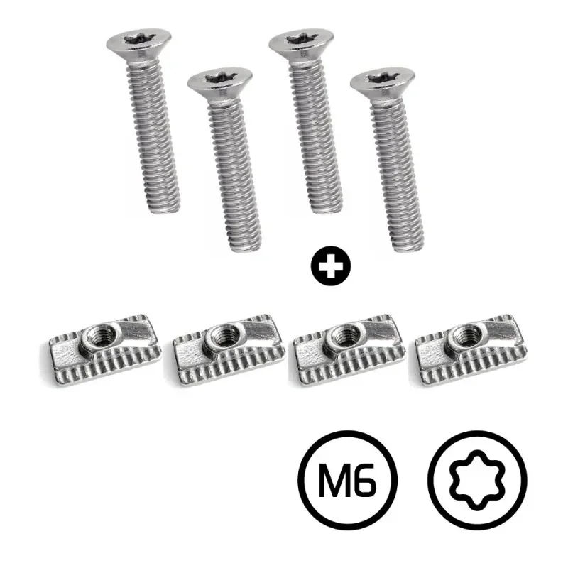 LOT DE 4 TRACK NUTS M6 + VISSERIE Promotion