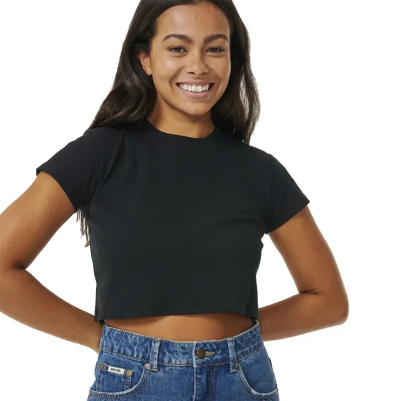 T shirt rip curl classic ribbed noir Seulement Aujourd'hui