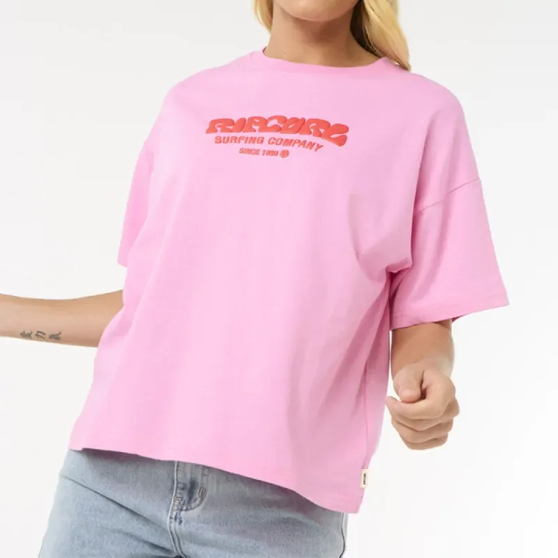 T-shirt femme rip curl surf puff rose Expédié Aujourd'hui