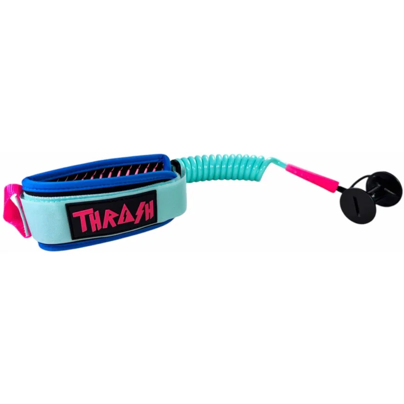 Certifié Leash de bodyboard Thrash Biceps V-Grip 8mm Aqua/Blue