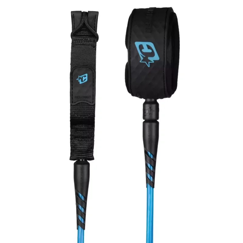 Leash de Surf Creatures Reliance 2.0 Medium Duty Cyan Twist Black Solde