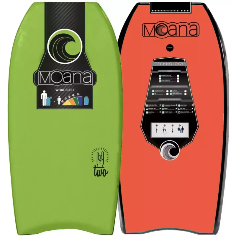 Planche de bodyboard Moana Two Green/Orange Nouveauté
