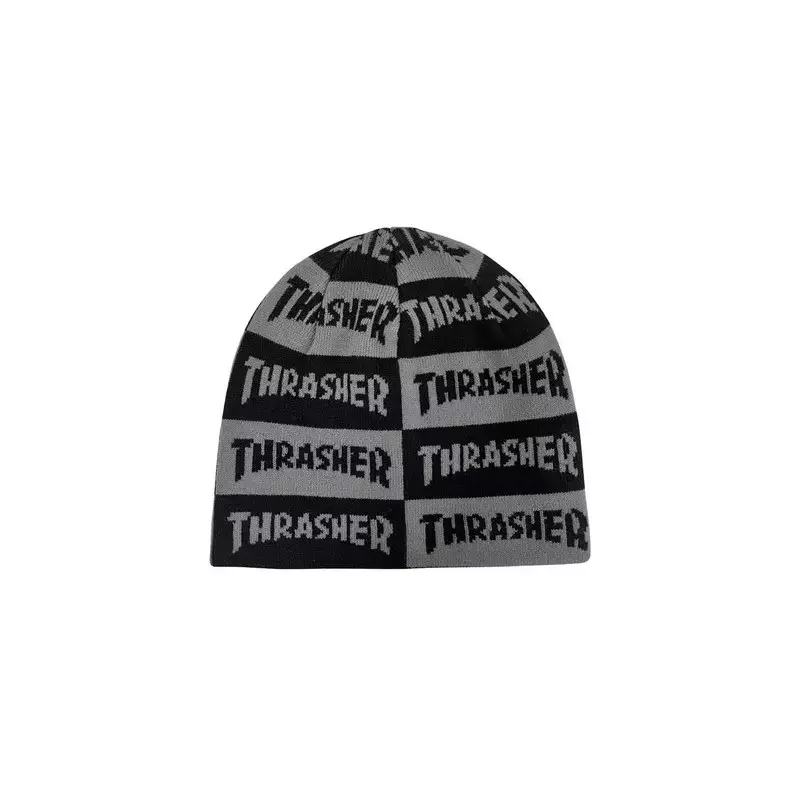Affaire À Saisir THRASHER BEANIE MAG CHECKERED SKULLY BLACK GREY