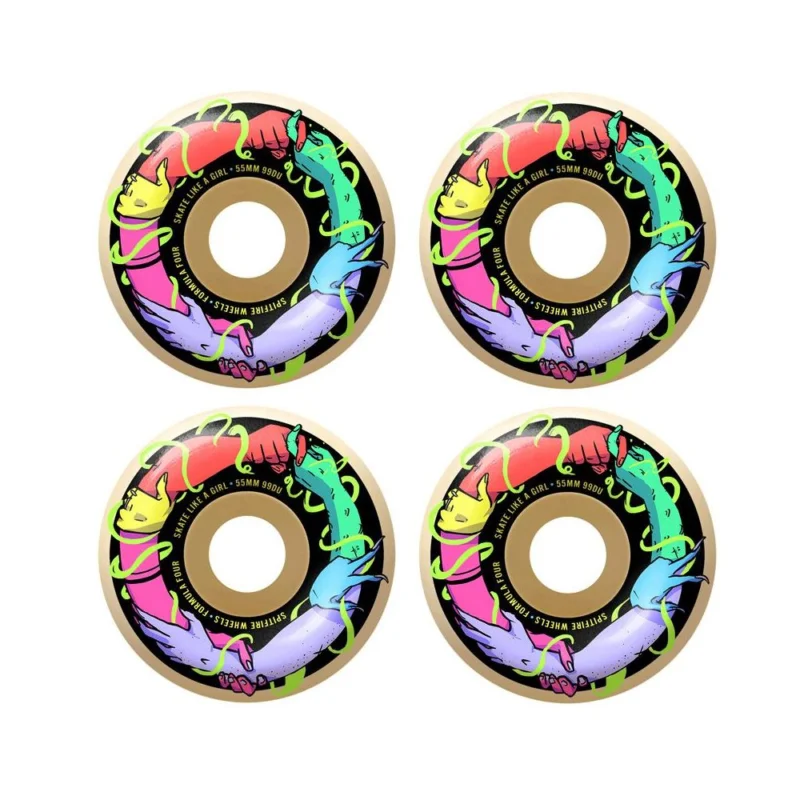 Quantité Limitée ROUES SPITFIRE F4 FRIEND SK8 LIKE A GIRL CLASSIC 55mm