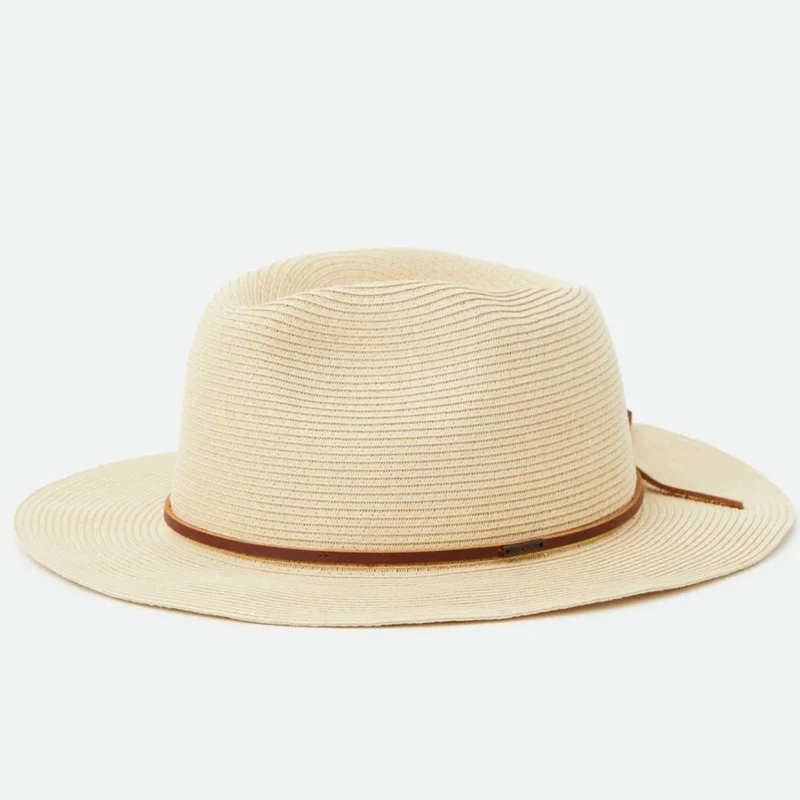 CHAPEAU BRIXTON WESLEY STRAW PACKABLE FEDORA Solde
