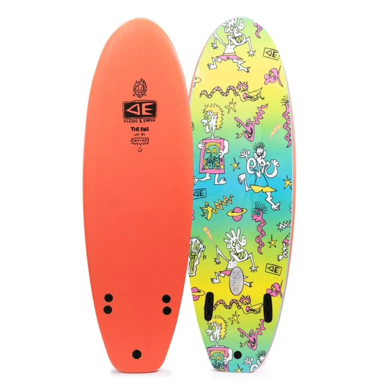 PLANCHE DE SURF OCEAN EARTH FREAKS BUG 5‘2‘‘ - CORAL Retour Gratuit