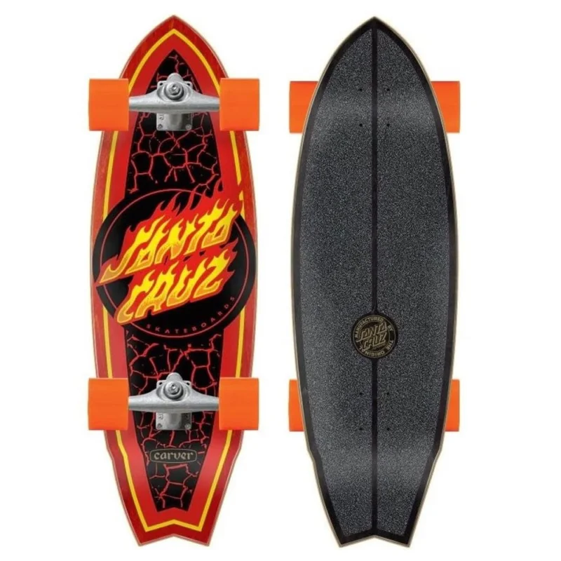 SURF SKATE SANTA CRUZ FLAME DOT SHARK 9.85‘‘ Affaire À Saisir