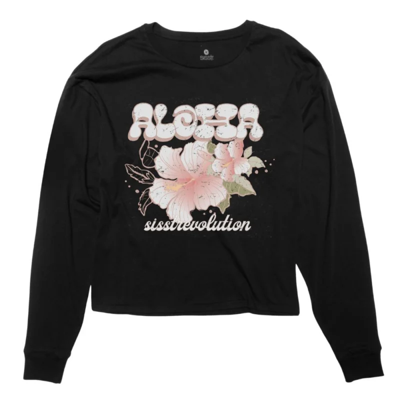 Promotion Saisonnière T-SHIRT SISSTREVOLUTION ALOHA FLOWER L/S KNIT TEE-CHR