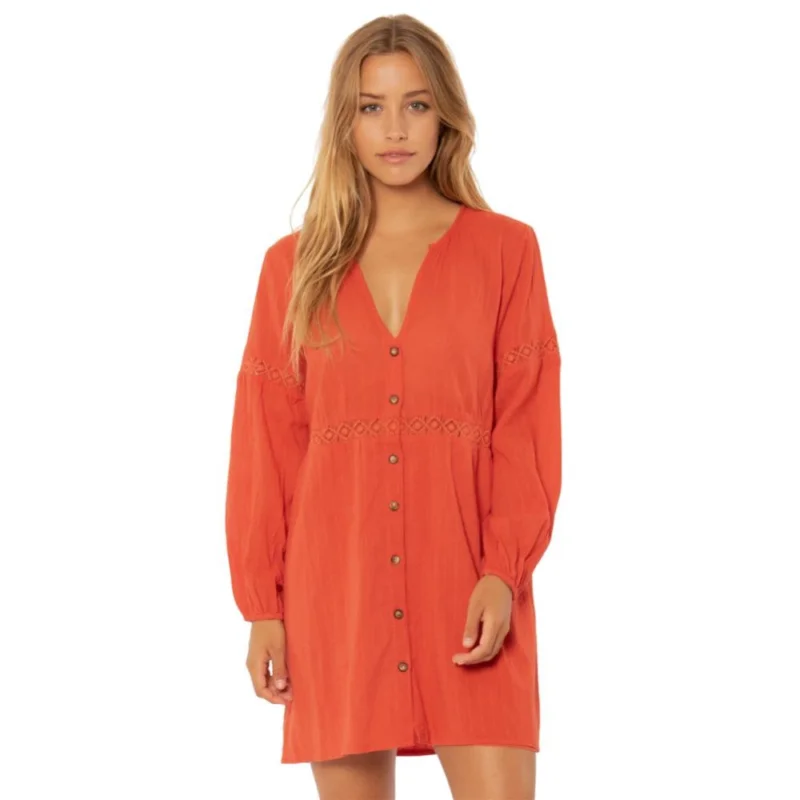 ROBE SISSTREVOLUTION SAVANNAH WVN L/S DRESS-CAY Jusqu'à Épuisement Des Stocks