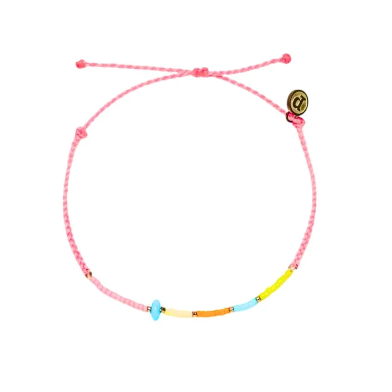 Commander Maintenant BRACELET PURA VIDA WONDERLAND SEED BEAD ANKLET SILV