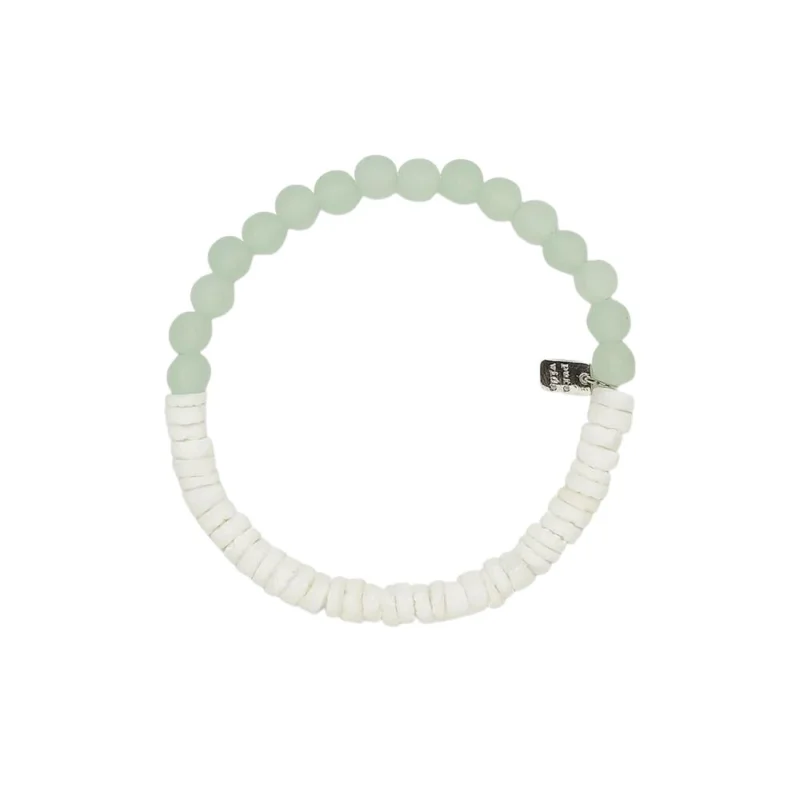 BRACELET PURA VIDA PUKA SHELL & FROSTED BEAD BRC Authentique