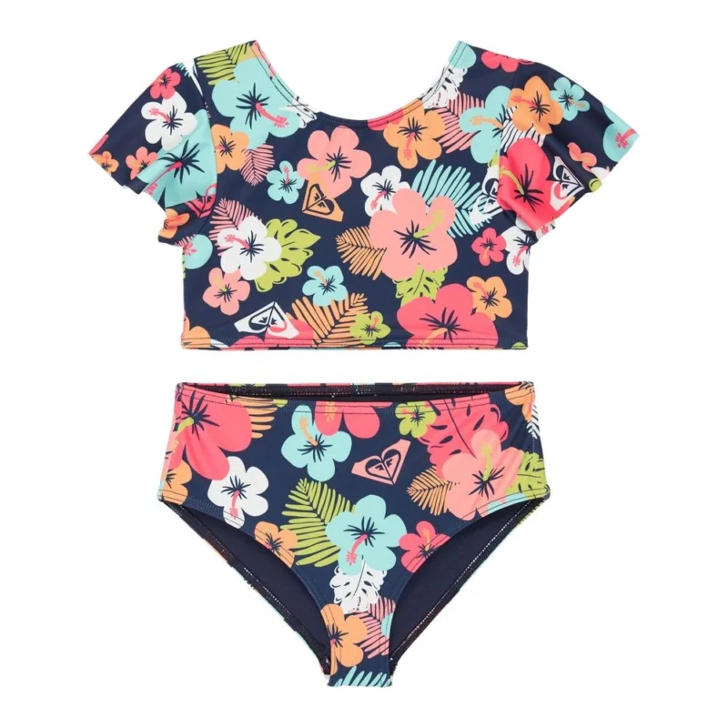 BIKINI ROXY MORNING FLOWER CROP TOP SET Super Prix