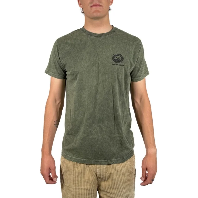Meilleur Prix T-SHIRT TABLAS SUN - VERDE ARMY LAVADO/LOGO NEGRO