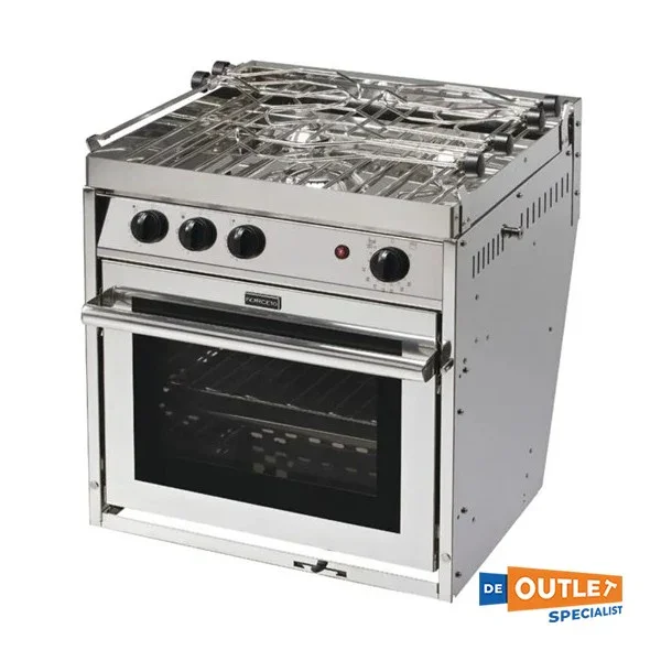 Must-Have Force10 3 -burner gas cooker with oven Cardanic stainless steel - F63354