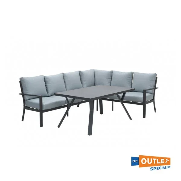 Garden Impressions Sergio 5-person dining lounge set aluminum gray Nouvelle Collection