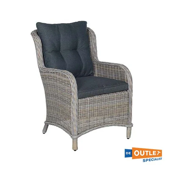 Garden Impressions Malpensa Dining Garden chair Wicker Gray With Cushions Offre Du Jour
