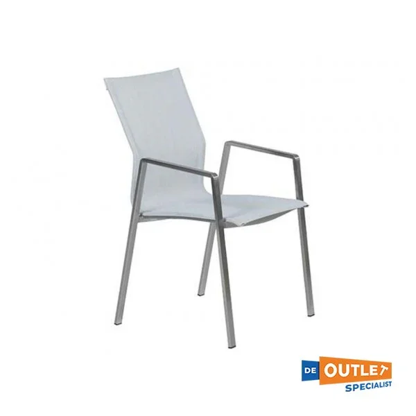 Expédition Rapide Garden Impressions Geneva stainless steel stackable garden chair white