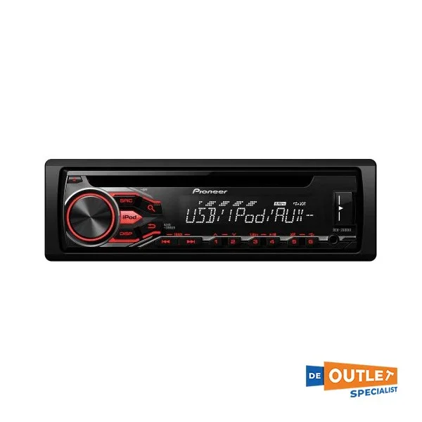 Pioneer deH -2800i car radio - DIN/USB/CD Red Authentique