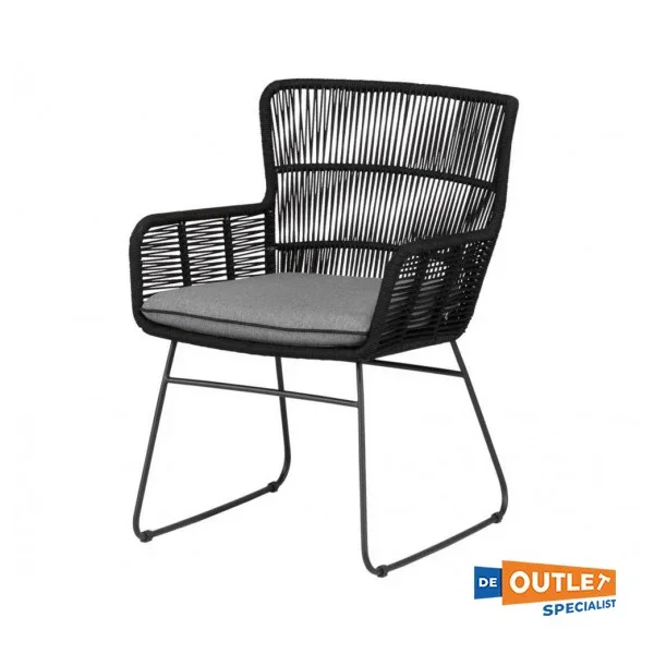 Exotan Grace Dining Garden chair Anthracite with Rope Prix Bas