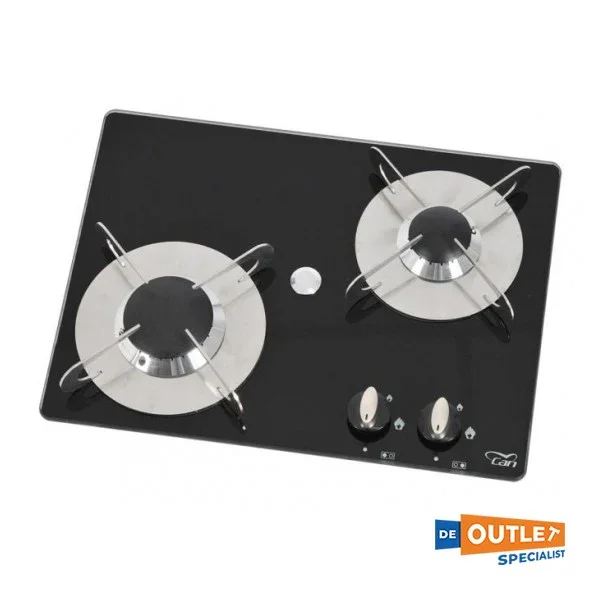 Can PV1351 2-burner built-in gas hob black Retour Gratuit