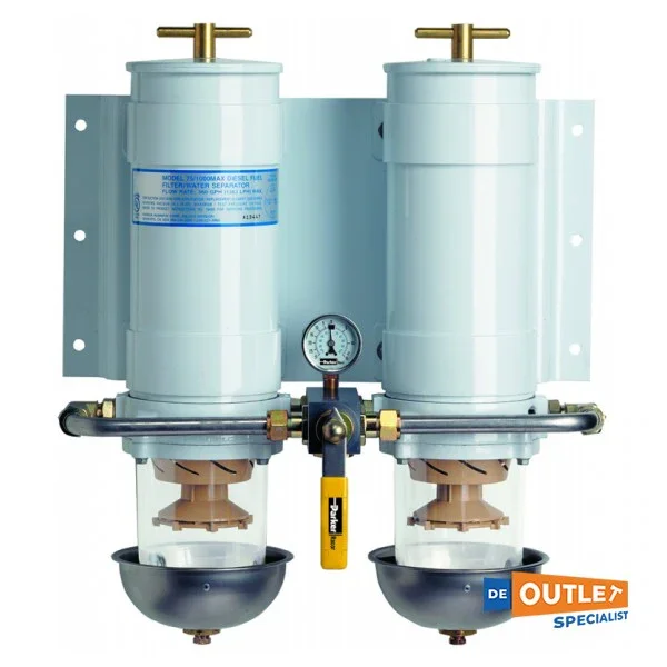 Parker 75/1000 MA double fuel filter/water separator 1363L/hour Satisfait Ou Remboursé