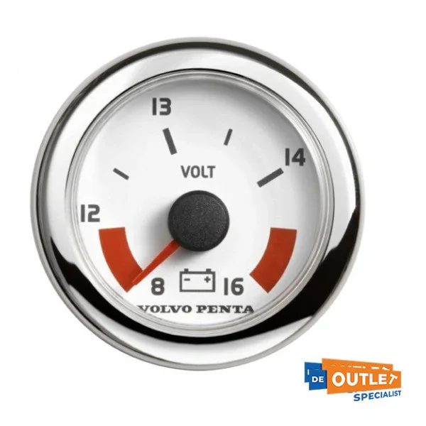 Volvo Penta Voltmeter 8-16V White - 881658 Super Prix