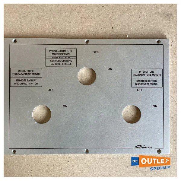 Riva Battery Switch Panel Plate Silver Offre Limitée
