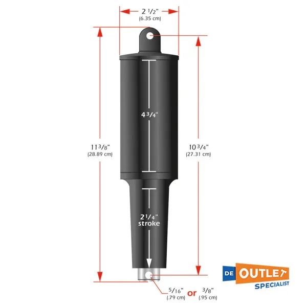 Lenco 24V Trim Tab Actuator Spare 2 1/4 inch Stroke - 15063-001 Commander Vite
