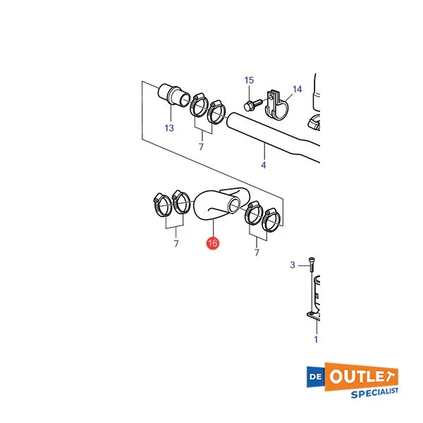 Volvo Penta D3 Cooling System Hose Black - 22371852 Satisfait Ou Remboursé