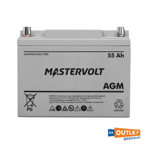 Mastervolt Maintenance Free AGM Battery 12V 55 AH - 62000550 Prix Réduit