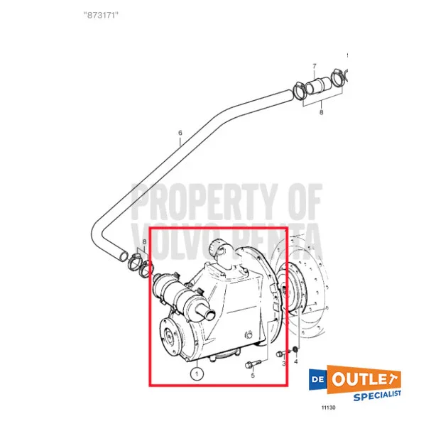 Volvo Penta HS1A Gearbox 1 1.96 Ratio Used - 873171 Vente Directe