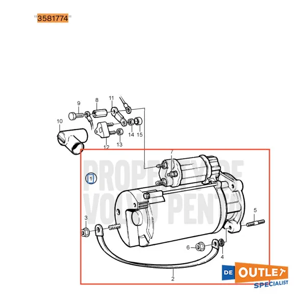 Volvo Penta TamD31M Starter Motor Used - 3581774 Top Vente