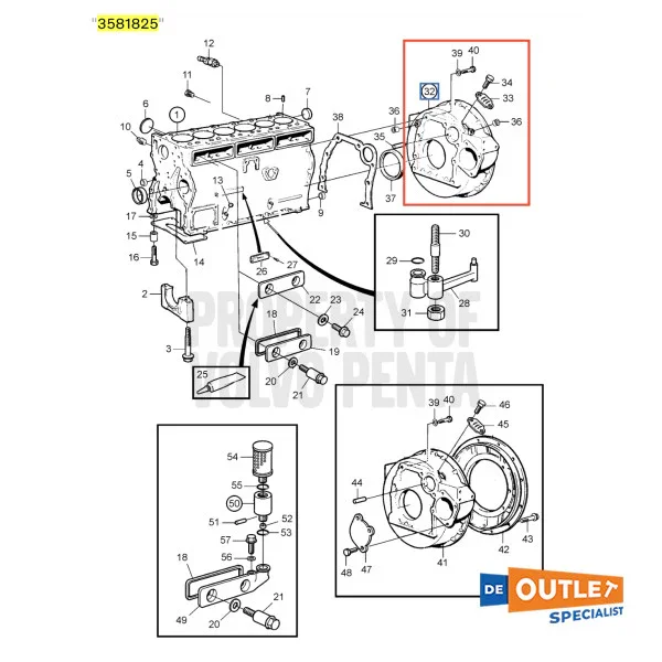 Volvo Penta TamD31M Flywielhuis Used - 3581825 Acheter Direct