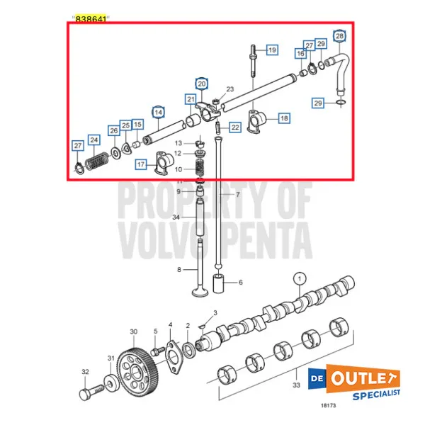 Volvo Penta TamD31M Rocker Shaft Used - 838641 Promotion Saisonnière