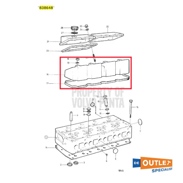 Super Prix Volvo Penta TamD31M valve cover Used - 838648