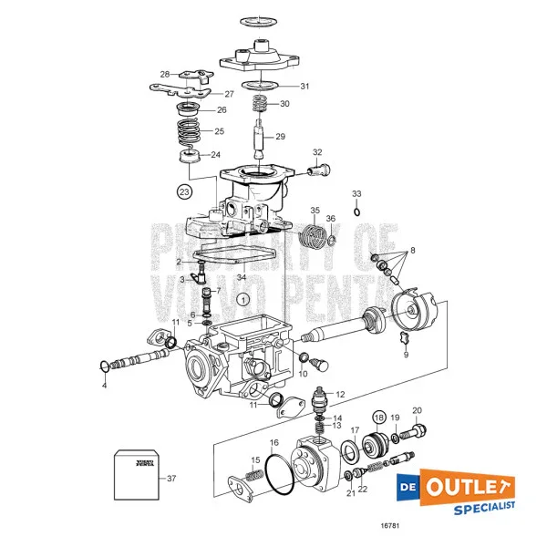 Marque Volvo Penta TamD31M Fuel Injection Pump Used - 860914